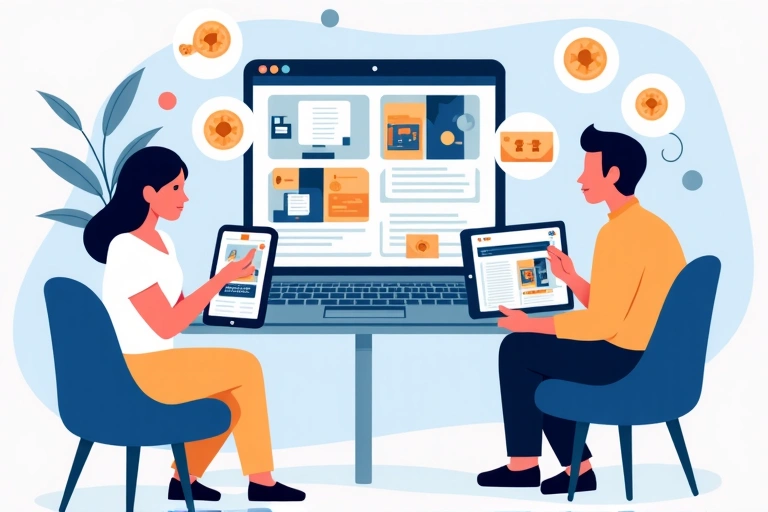 Illustrazione di un utente che visualizza annunci personalizzati su diversi dispositivi