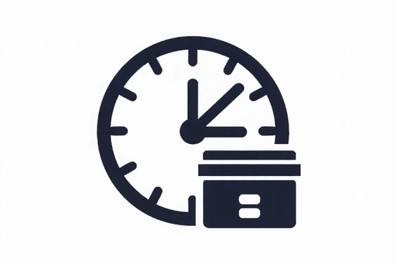 Clock and archive box icon symbolizing data retention policy