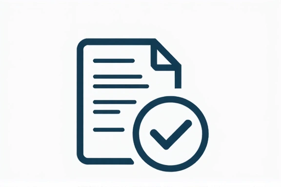 Document icon with a refresh symbol, indicating policy updates