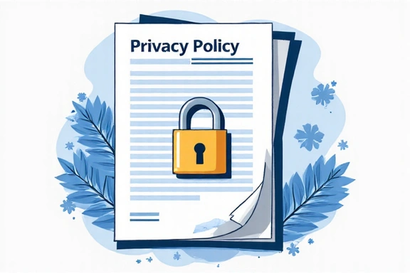 Privacy policy document with a lock icon
