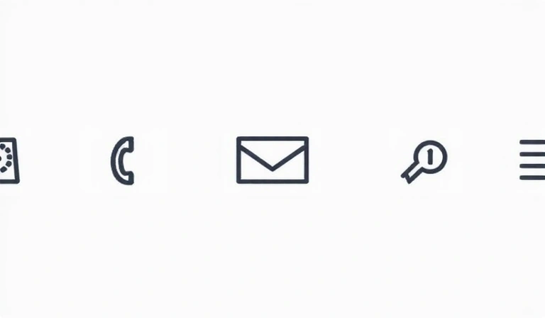 Icone di contatto: telefono, email, indirizzo